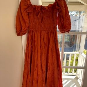 Square neck smock dress